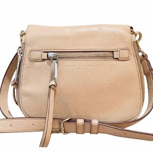 Marc Jacobs Tan Pebbled Leather Empire City Crossbody Bag Silver NWOT